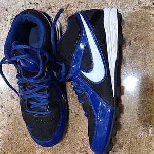 Nike MVP Keystone Black and Blue Athletic Baseball Shoes Mens Size 8